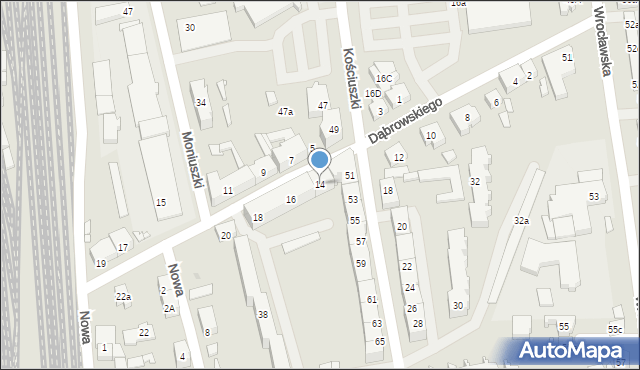 Jarocin, Dąbrowskiego Jarosława, gen., 14, mapa Jarocin