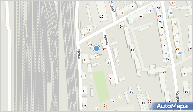 Jarocin, Dąbrowskiego Jarosława, gen., 22, mapa Jarocin