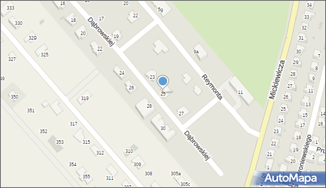 Jawor, Dąbrowskiej Marii, 25, mapa Jawor