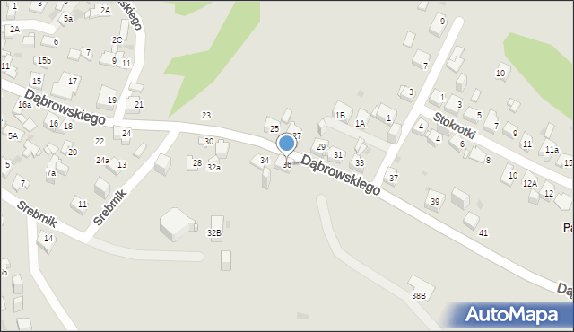 Jaworzno, Dąbrowskiego Jarosława, gen., 36, mapa Jaworzno