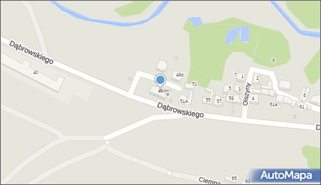 Jaworzno, Dąbrowskiego Jarosława, gen., 49, mapa Jaworzno