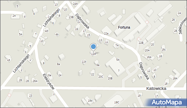 Jaworzno, Dąbrowska, 11A, mapa Jaworzno