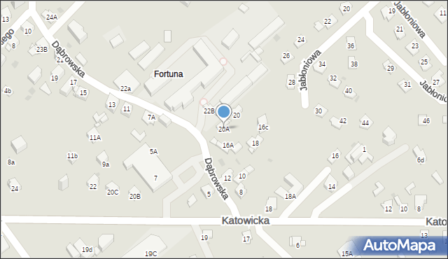 Jaworzno, Dąbrowska, 20A, mapa Jaworzno