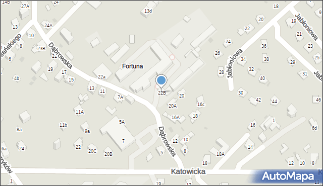 Jaworzno, Dąbrowska, 22B, mapa Jaworzno