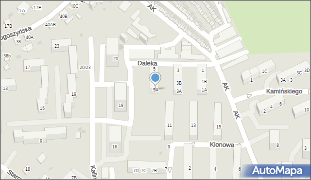 Jaworzno, Daleka, 5A, mapa Jaworzno