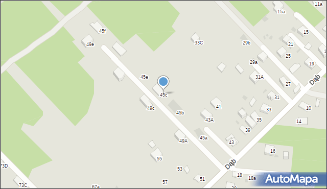 Jaworzno, Dąb, 45c, mapa Jaworzno