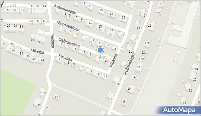 Jelenia Góra, Dąbrowskiej Marii, 11, mapa Jelenia Góra