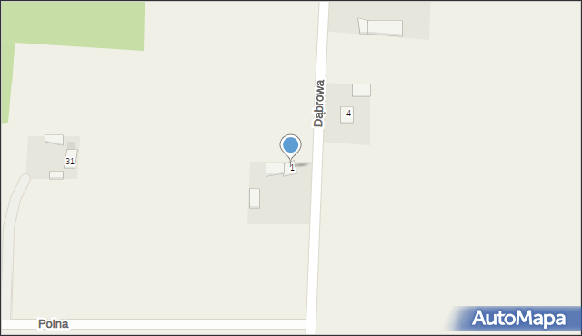 Jeżewo, Dąbrowa, 1, mapa Jeżewo