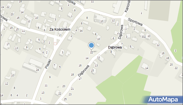Kamień, Dąbrowa, 12, mapa Kamień