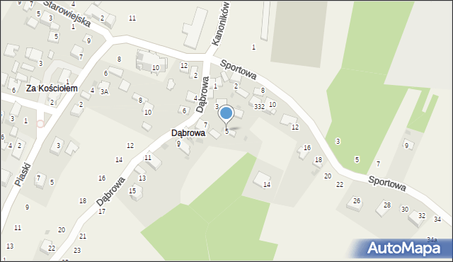 Kamień, Dąbrowa, 5, mapa Kamień