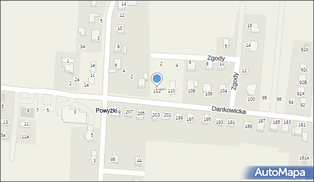 Kaniów, Dankowicka, 112, mapa Kaniów