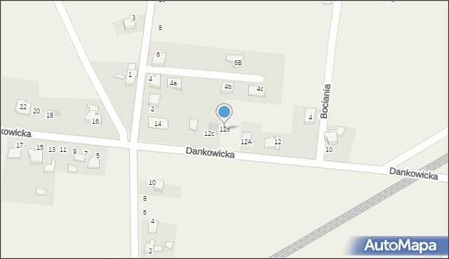 Kaniów, Dankowicka, 12d, mapa Kaniów