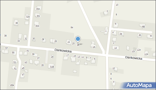Kaniów, Dankowicka, 18, mapa Kaniów