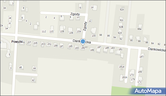 Kaniów, Dankowicka, 191, mapa Kaniów