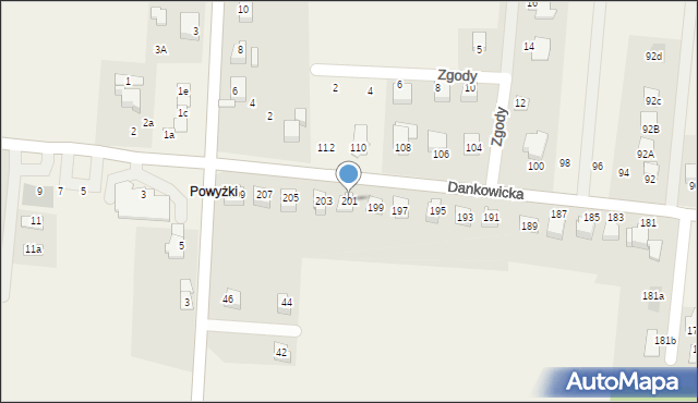 Kaniów, Dankowicka, 201, mapa Kaniów