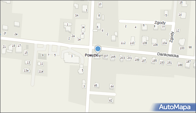 Kaniów, Dankowicka, 209, mapa Kaniów