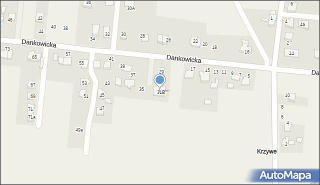 Kaniów, Dankowicka, 31B, mapa Kaniów