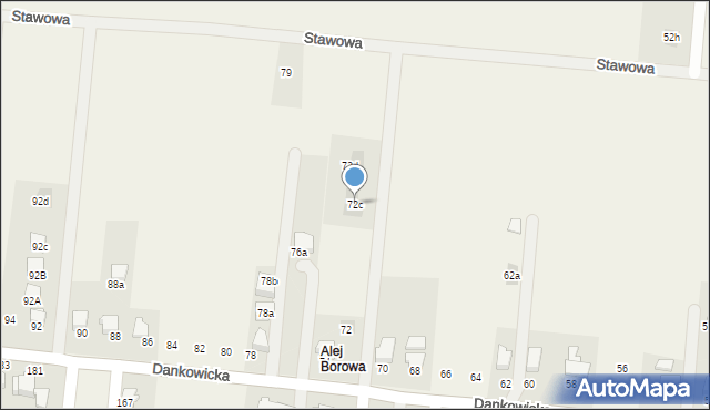 Kaniów, Dankowicka, 72c, mapa Kaniów