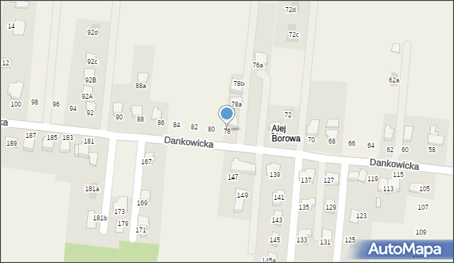 Kaniów, Dankowicka, 78, mapa Kaniów