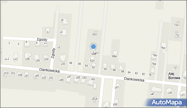 Kaniów, Dankowicka, 92B, mapa Kaniów