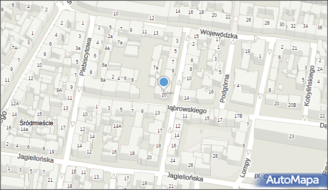 Katowice, Dąbrowskiego Henryka, gen., 10, mapa Katowic
