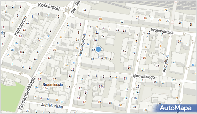 Katowice, Dąbrowskiego Henryka, gen., 2, mapa Katowic