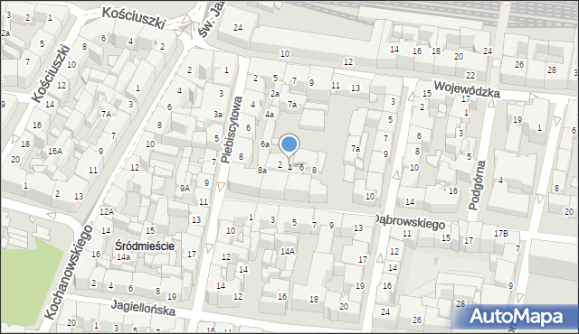 Katowice, Dąbrowskiego Henryka, gen., 4, mapa Katowic