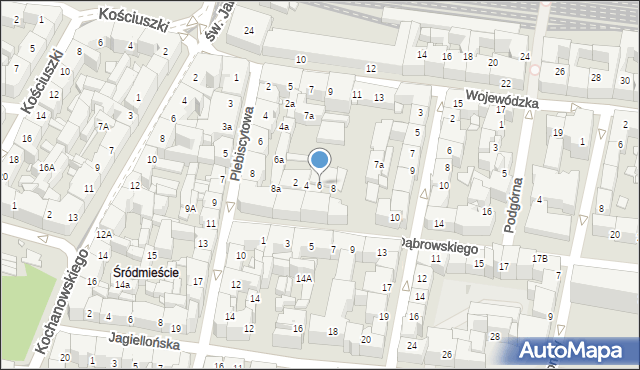 Katowice, Dąbrowskiego Henryka, gen., 6, mapa Katowic