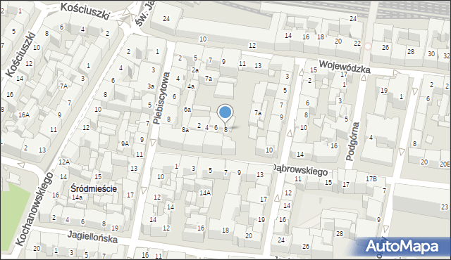 Katowice, Dąbrowskiego Henryka, gen., 8, mapa Katowic