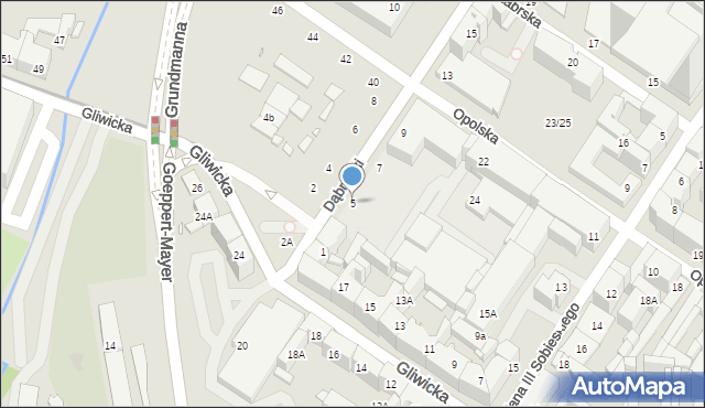 Katowice, Dąbrówki, 5, mapa Katowic