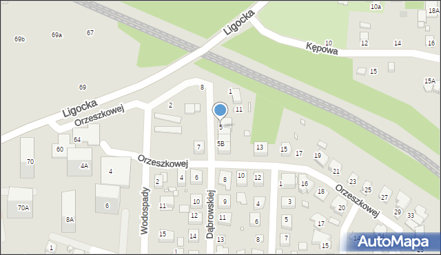 Katowice, Dąbrowskiej Marii, 5, mapa Katowic