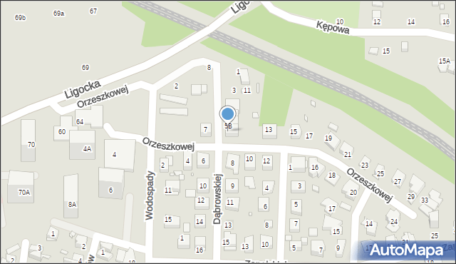 Katowice, Dąbrowskiej Marii, 5C, mapa Katowic