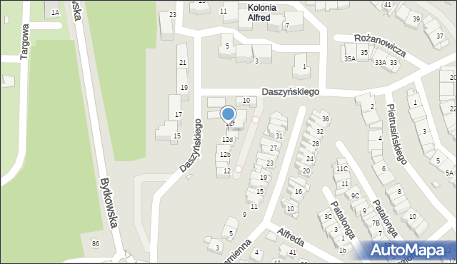 Katowice, Daszyńskiego Ignacego, 12e, mapa Katowic