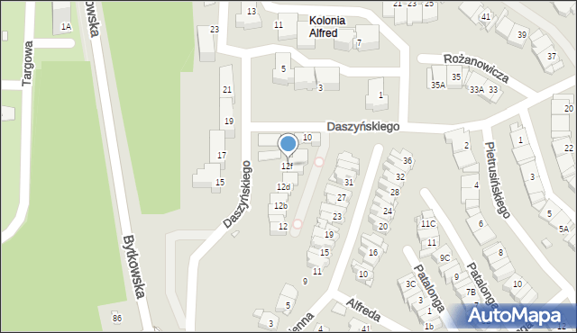 Katowice, Daszyńskiego Ignacego, 12f, mapa Katowic
