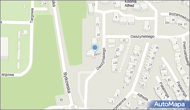 Katowice, Daszyńskiego Ignacego, 15, mapa Katowic