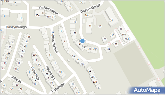 Katowice, Daszyńskiego Ignacego, 24A, mapa Katowic