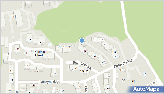 Katowice, Daszyńskiego Ignacego, 41A, mapa Katowic