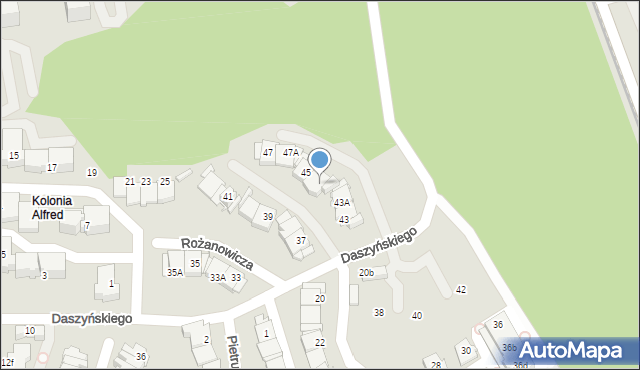Katowice, Daszyńskiego Ignacego, 45A, mapa Katowic