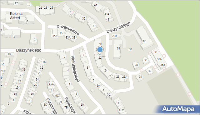 Katowice, Daszyńskiego Ignacego, 22, mapa Katowic