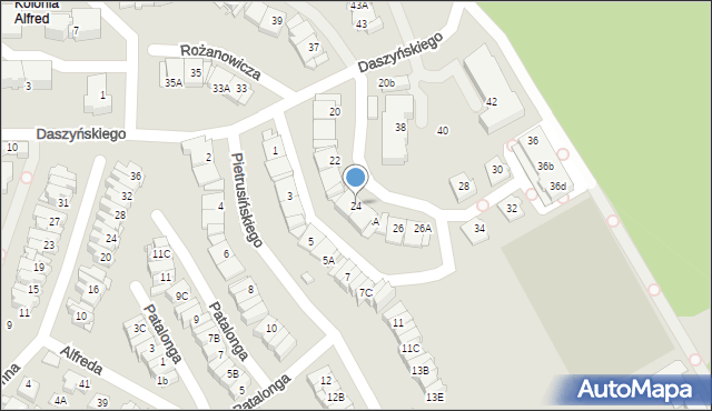 Katowice, Daszyńskiego Ignacego, 24, mapa Katowic