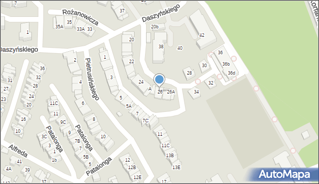 Katowice, Daszyńskiego Ignacego, 26, mapa Katowic