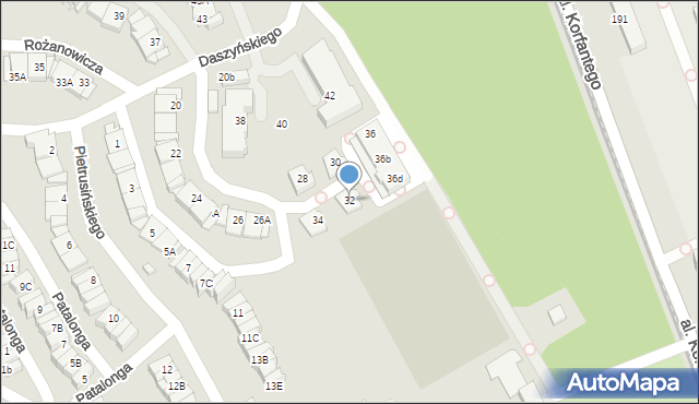 Katowice, Daszyńskiego Ignacego, 32, mapa Katowic