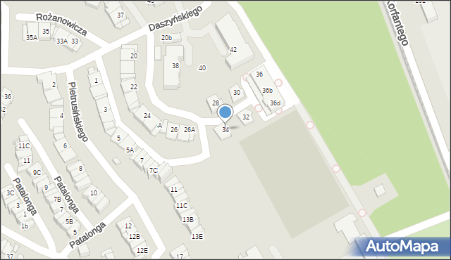 Katowice, Daszyńskiego Ignacego, 34, mapa Katowic