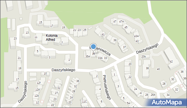 Katowice, Daszyńskiego Ignacego, 35, mapa Katowic