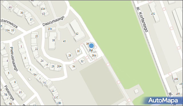 Katowice, Daszyńskiego Ignacego, 36c, mapa Katowic