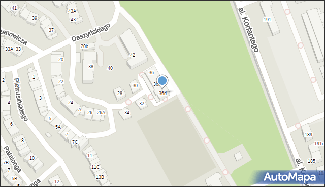 Katowice, Daszyńskiego Ignacego, 36d, mapa Katowic