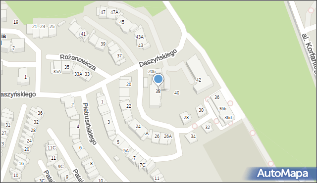 Katowice, Daszyńskiego Ignacego, 38, mapa Katowic