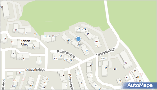 Katowice, Daszyńskiego Ignacego, 39, mapa Katowic