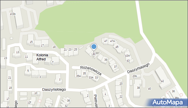 Katowice, Daszyńskiego Ignacego, 41, mapa Katowic