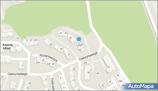 Katowice, Daszyńskiego Ignacego, 43A, mapa Katowic